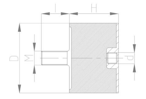 JNDD型<a href='http://www.jshnzg.com' target='_blank'><u>橡膠減震器</u></a>結構圖